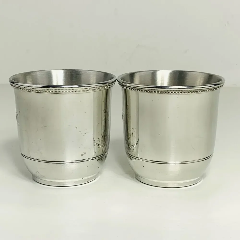 Salisbury Images of America Jefferson Memorial 8 oz Pewter Cup Set of 2 Bead GUC